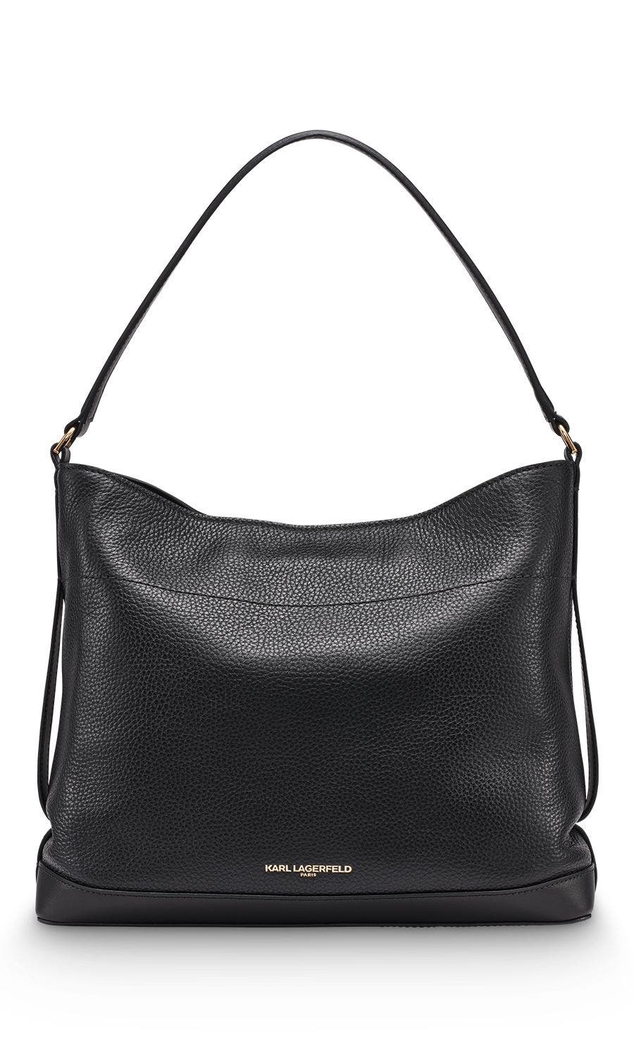 KARL LAGERFELD PARIS Gisele Hobo, Alternate, color, Black/Gold