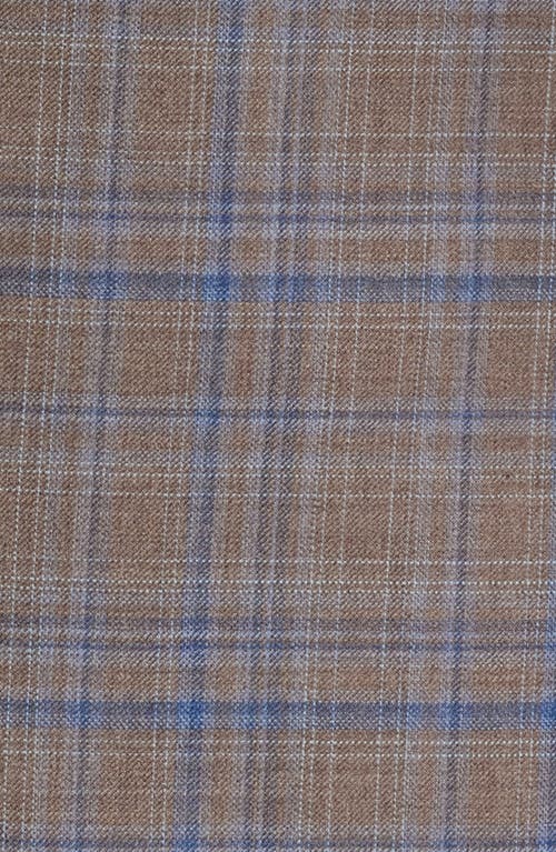 Canali Siena Regular Fit Brown & Blue Plaid Wool Sport Coat In Gray