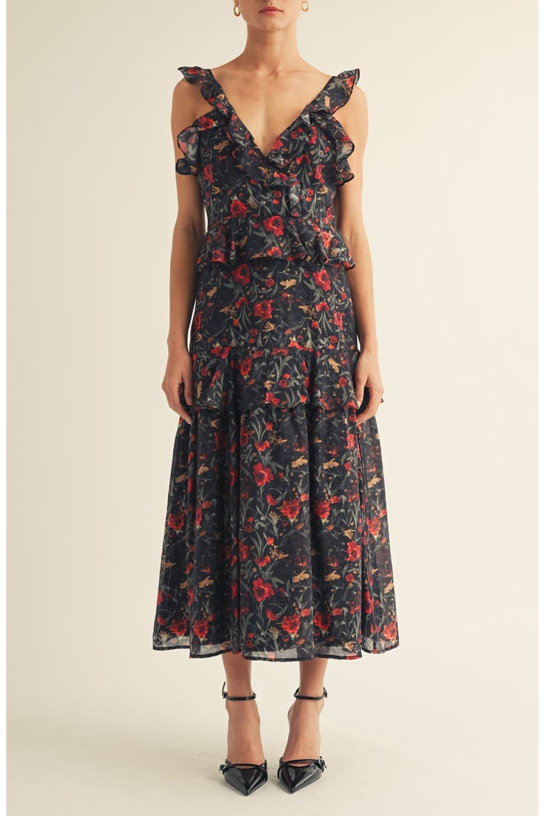 Forever Print Sleeveless Maxi Dress, Main, color, RED FLORAL