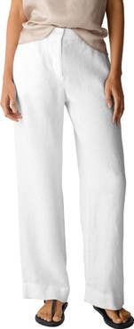 Eileen Fisher Straight Leg Linen Pants
