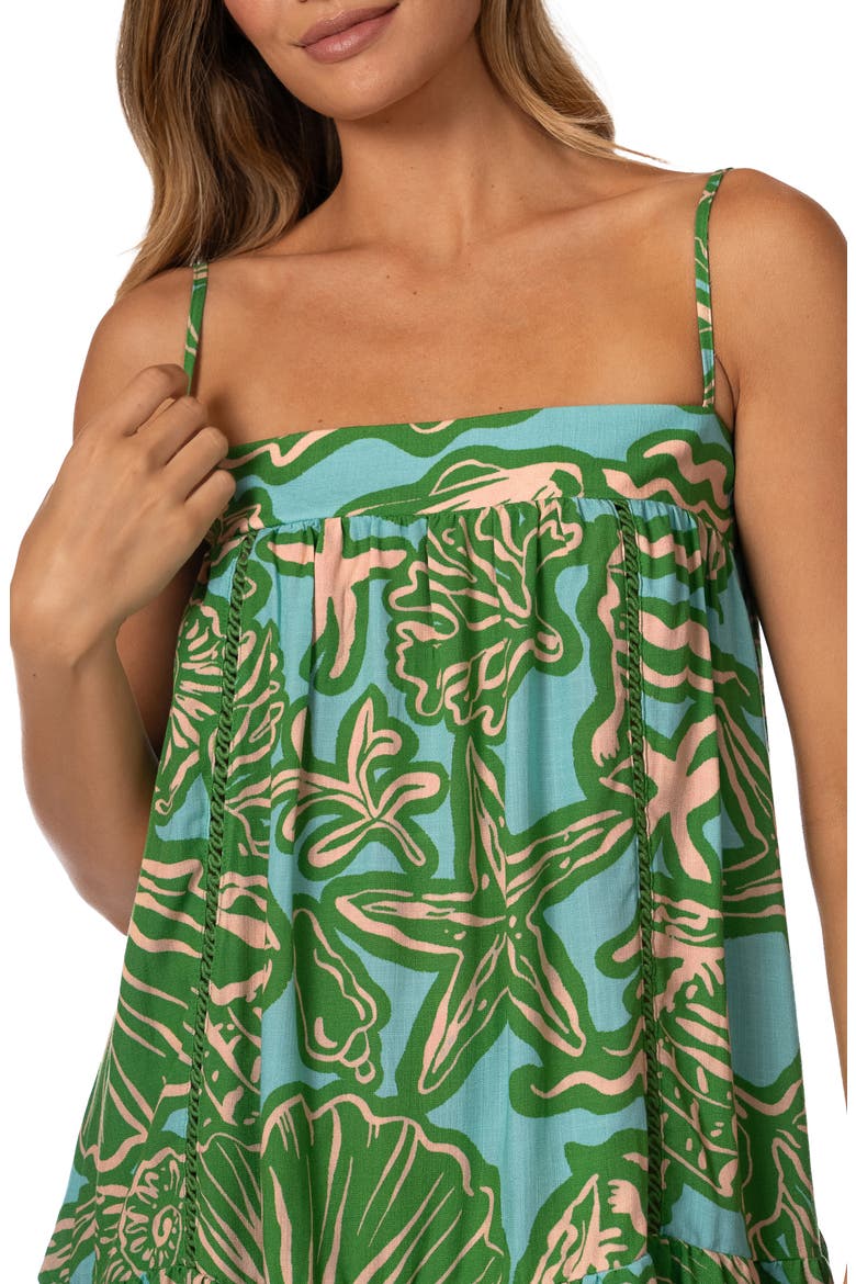 Seashell Whispers Guilia Cover-Up Dress, Alternate, color, DARK GREEN