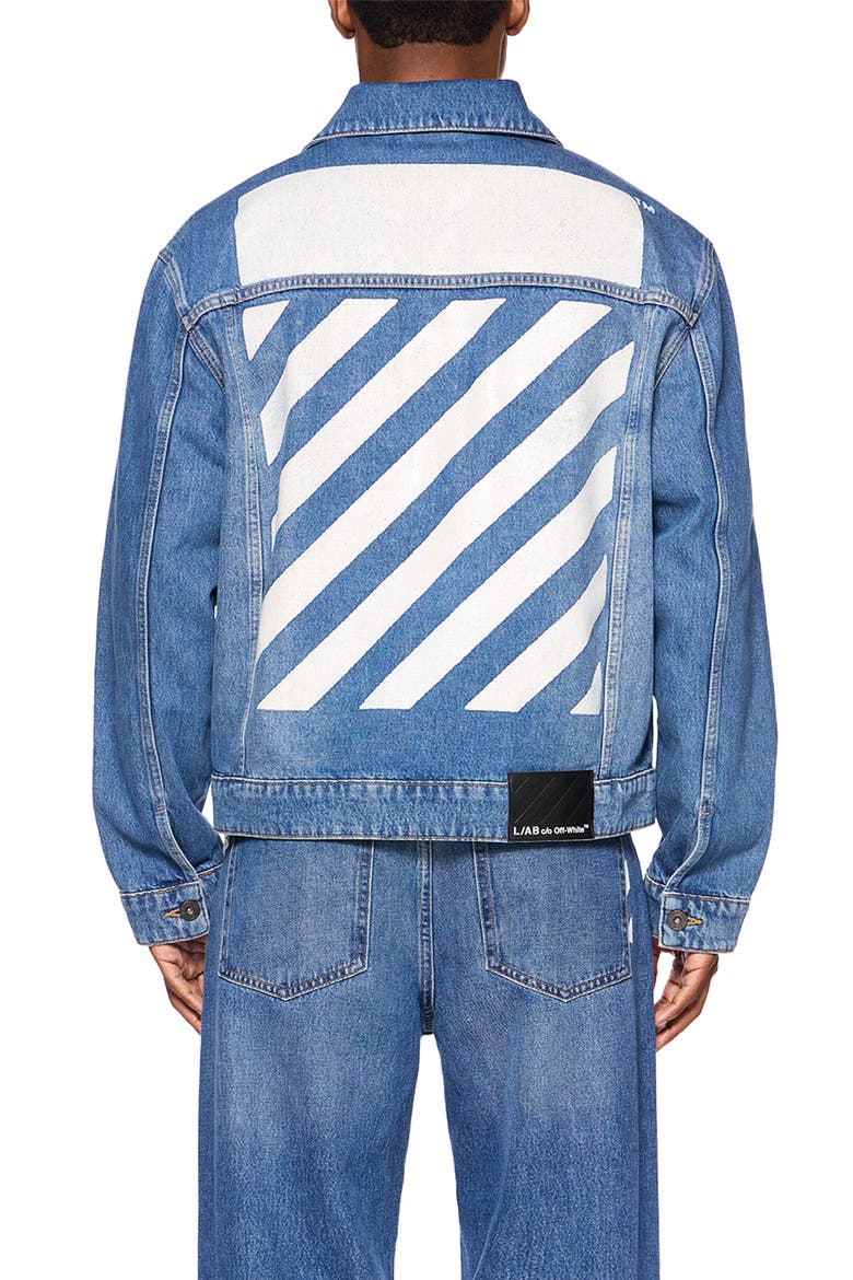 Denim Trucker Jacket, Alternate, color, STEEL INDIGO