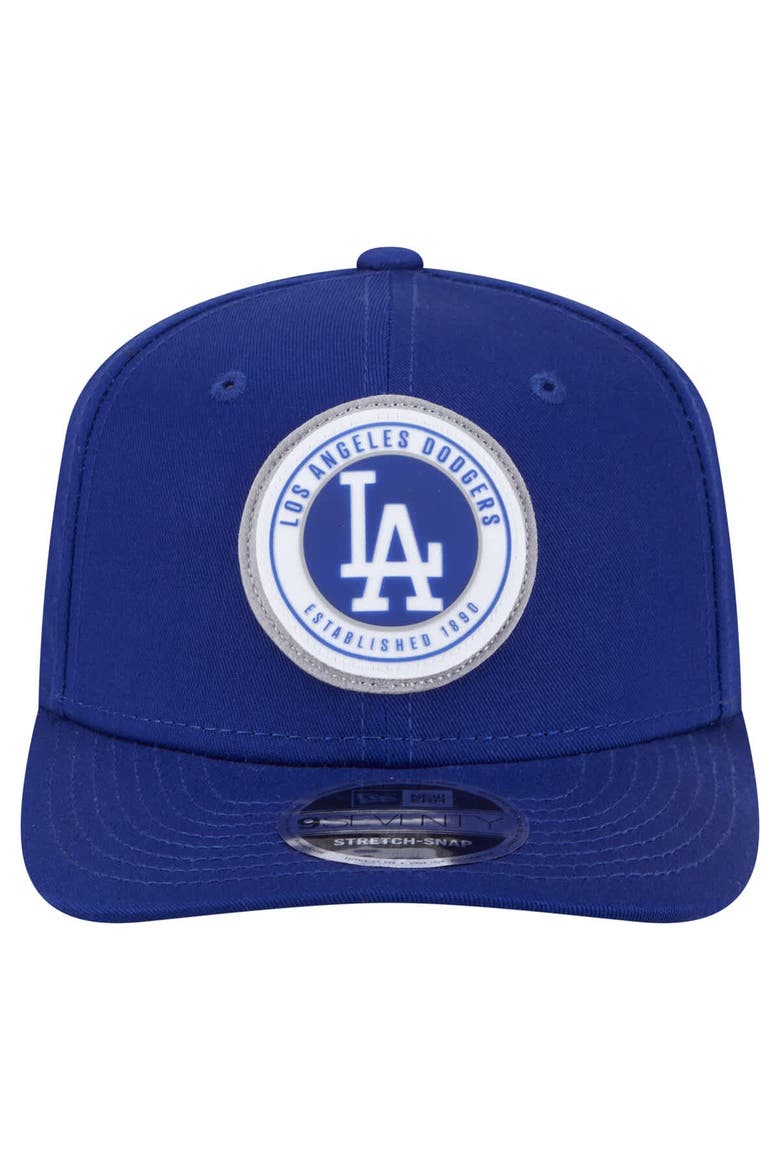 Men's New Era Royal Los Angeles Dodgers Circle Patch 9SEVENTY Stretch-Snap Hat, Alternate, color, Royal
