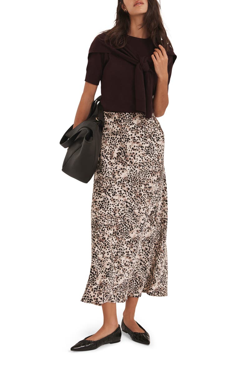 Animal Print Slip Skirt, Alternate, color, Neutral