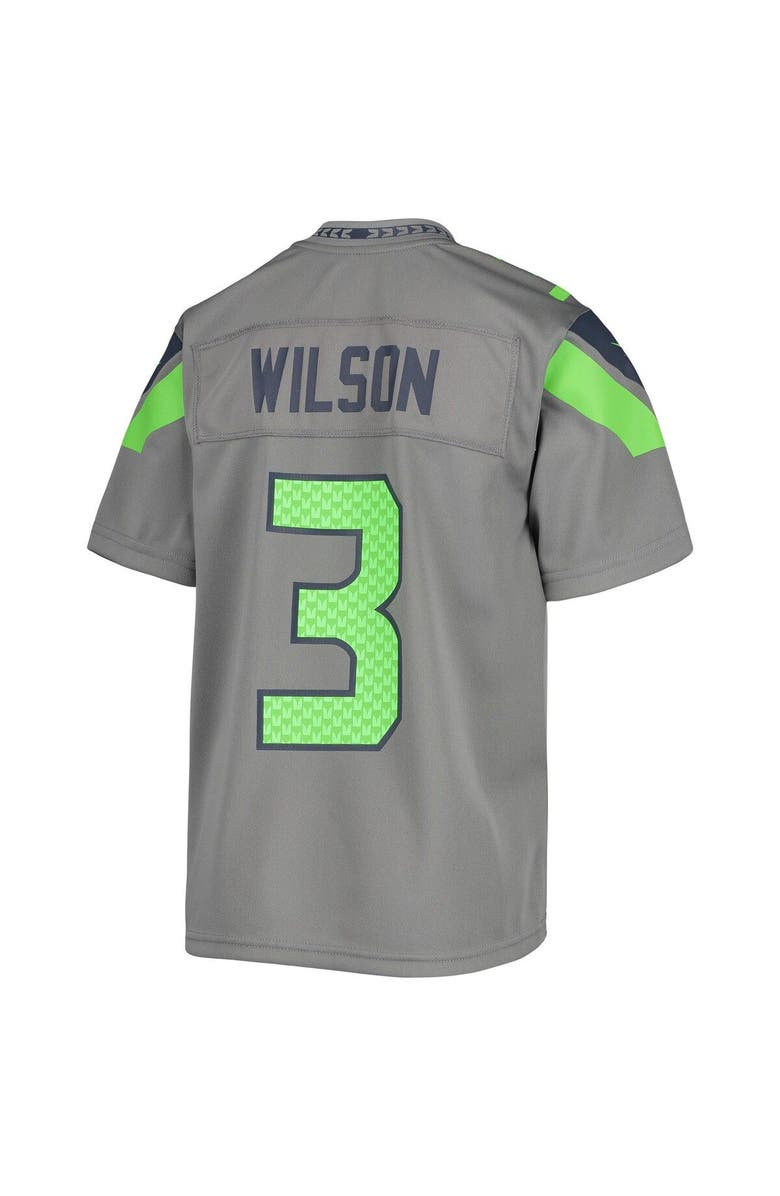 Nike Youth Nike Russell Wilson Gray Seattle Seahawks Inverted Team Game Jersey, Alternate, color,