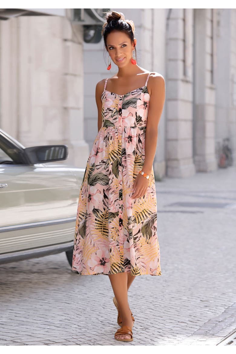 Button Up Panel Dress, Alternate, color, Multi Print