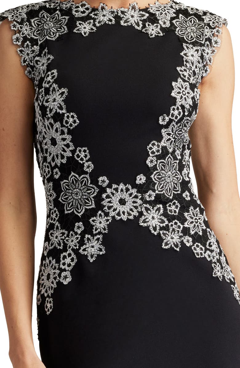 Tadashi Shoji Floral Embroidered Lace Sheath Dress, Alternate, color, 
