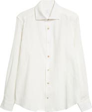 Eleventy Linen Button-Up Shirt