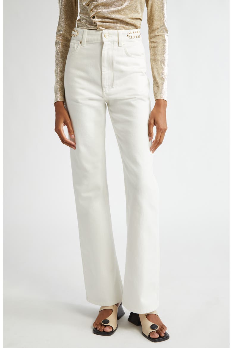 1969 Signature Discs High Waist Wide Leg Jeans, Main, color, OFF WHITE DENIM