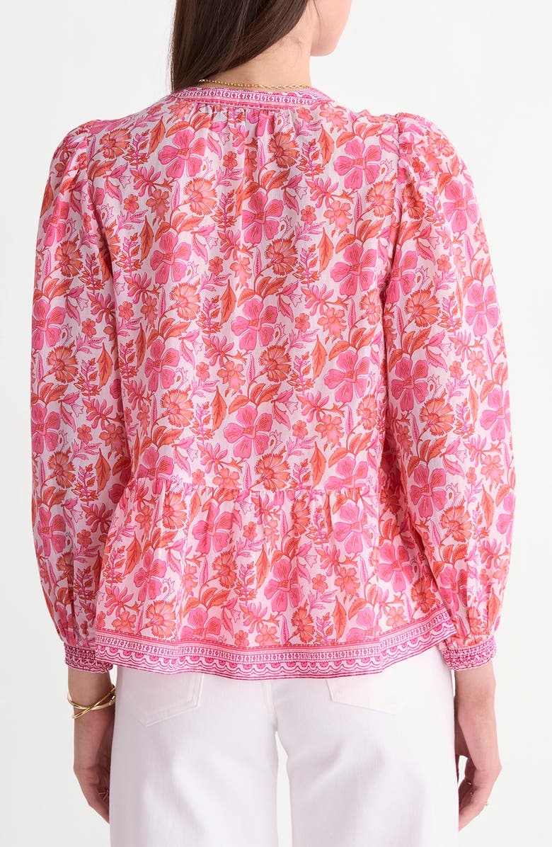 vineyard vines Nora Pintuck Peplum Top, Alternate, color, Block Print Toucan