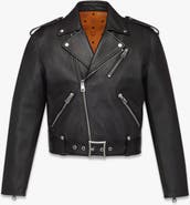 MCM Cropped Rider Jacket in Lamb Leather
