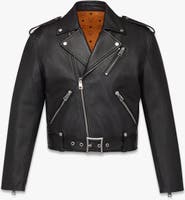 MCM Cropped Rider Jacket in Lamb Leather