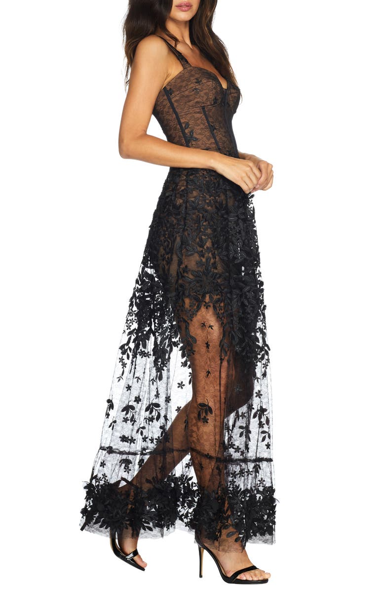 Dress the Population Anabel Sweetheart Bustier Lace Gown, Alternate, color, 