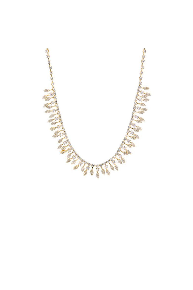Marquise CZ Fringe Statement Necklace, Main, color, Gold
