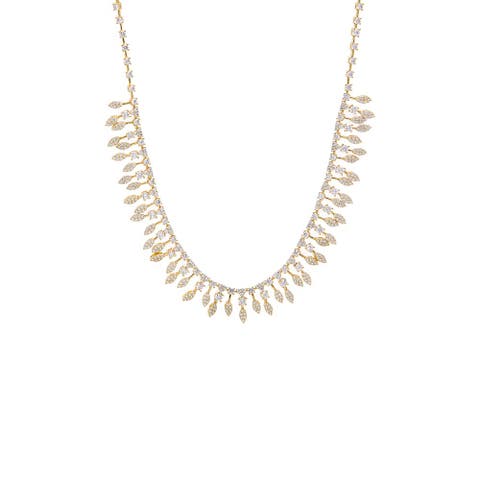 Marquise CZ Fringe Statement Necklace