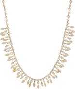 BY ADINA EDEN Marquise CZ Fringe Statement Necklace