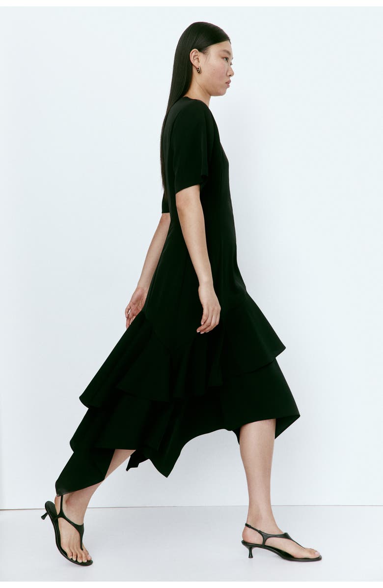 H&M Asymmetric dress, Alternate, color, Black