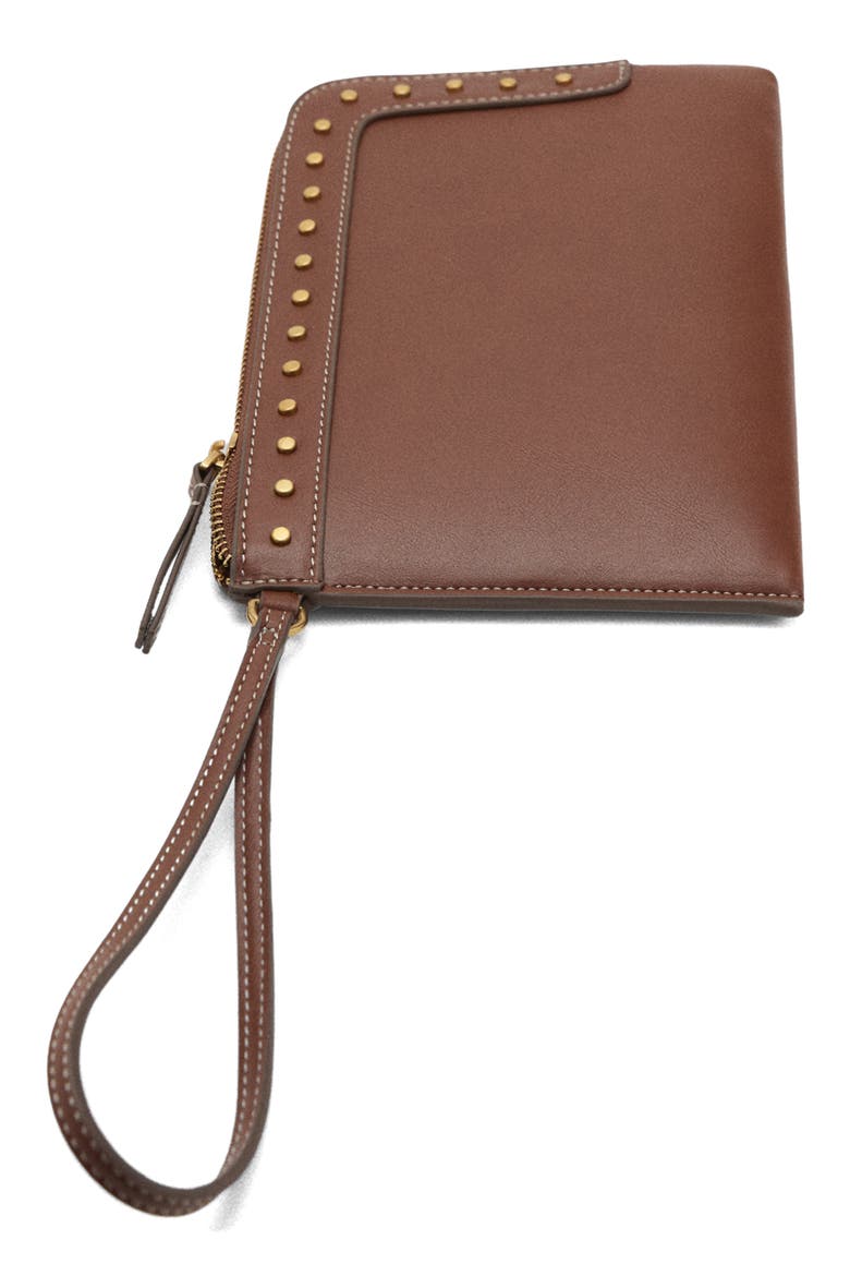 Stud Detail Faux Leather Wristle, Alternate, color, LEATHER