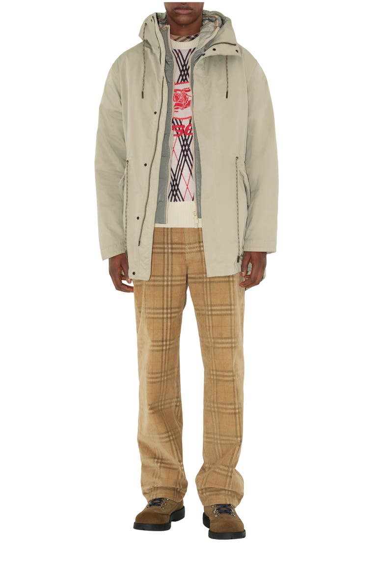 Detachable Warmer Nylon Blend Parka, Main, color, Hunter beige