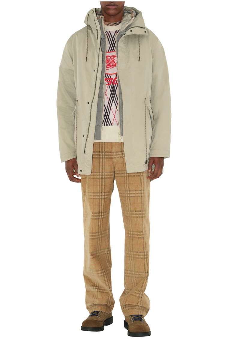 Burberry Detachable Warmer Nylon Blend Parka, Main, color, Hunter Beige