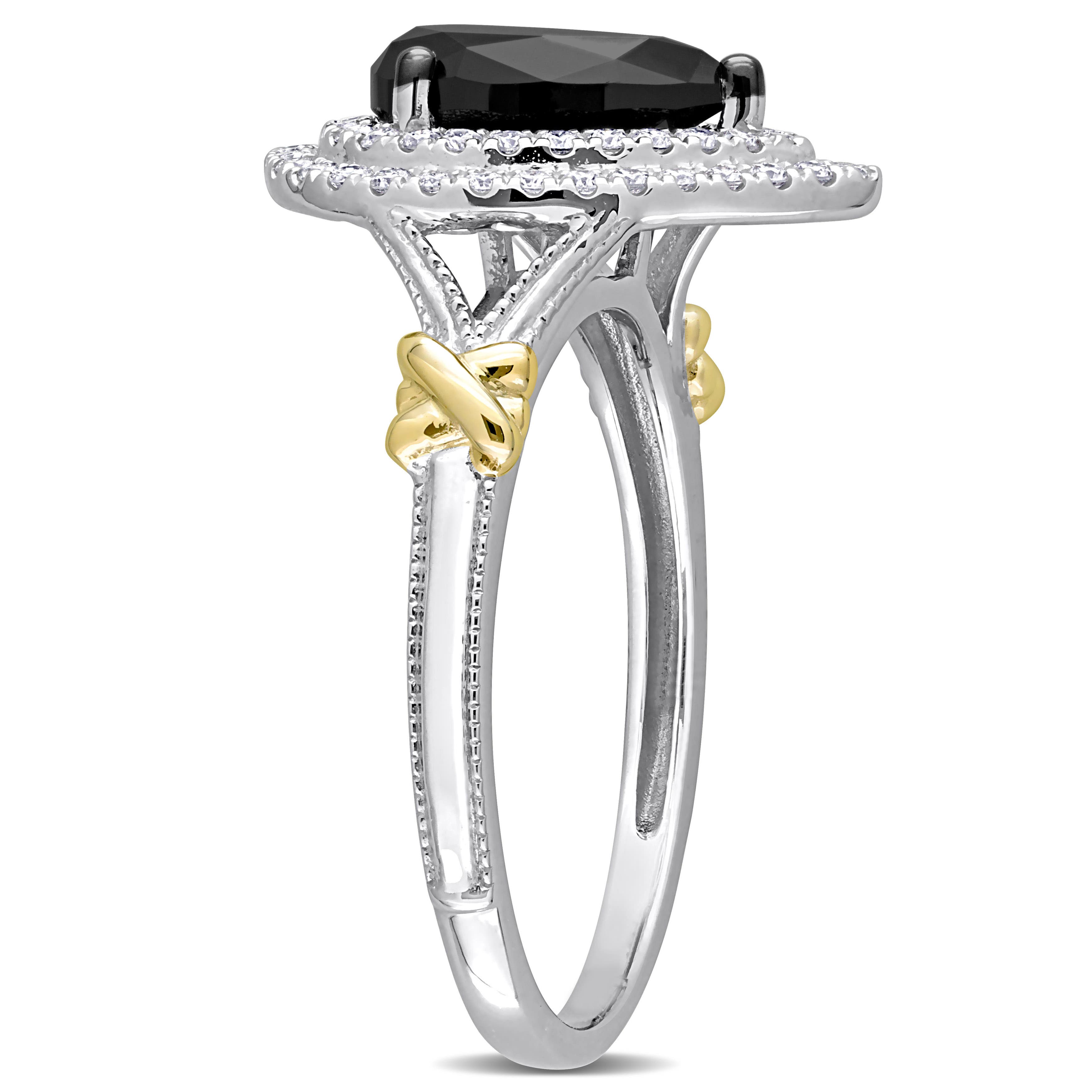Julianna B. Black & White Diamond Pear Halo Ring 14k (Women) | Nordstrom