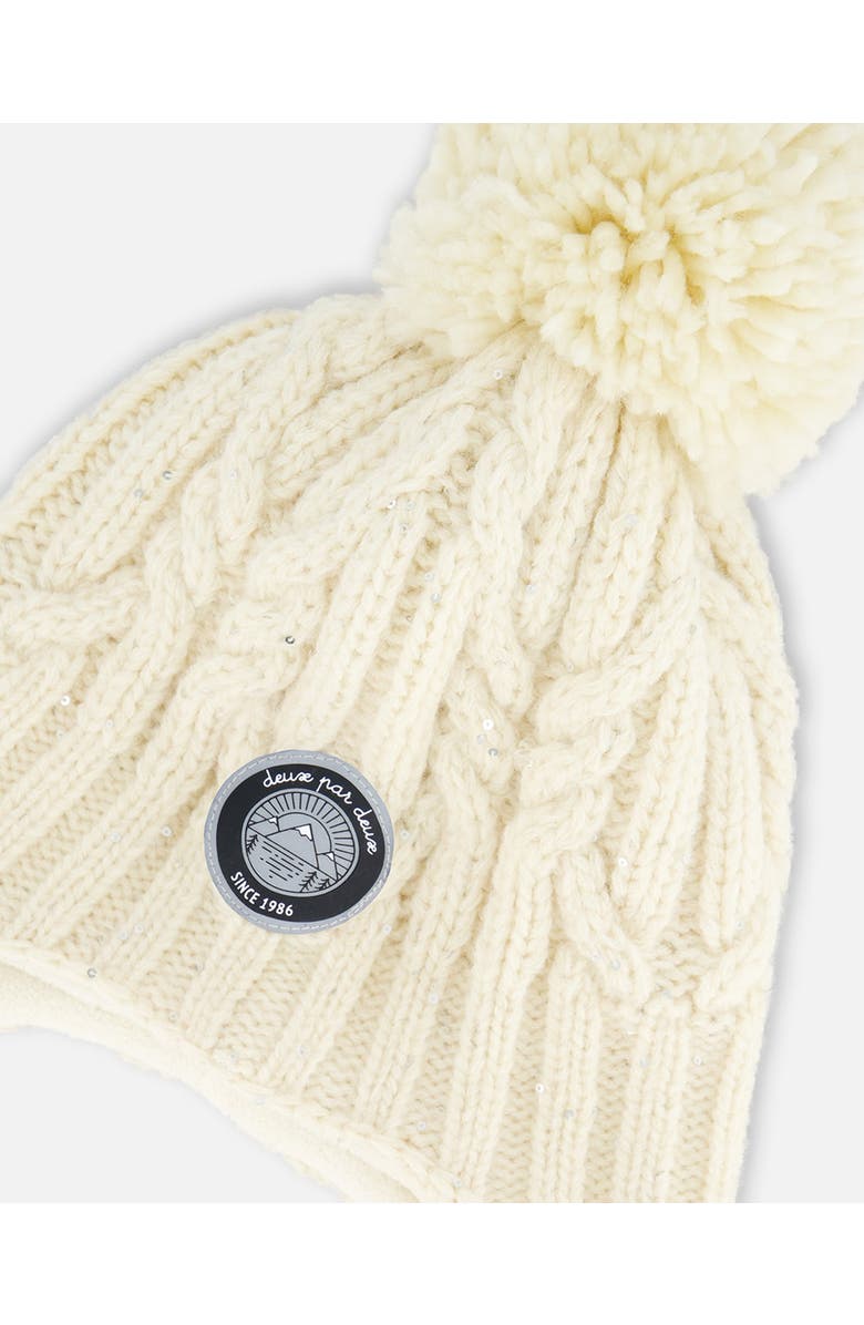 Deux par Deux Kids Unisex Peruvian Knit Hat Off White, Alternate, color,
