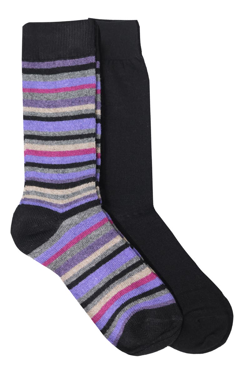 Lorenzo Uomo 2-Pack Cashmere Blend Crew Socks, Main, color,