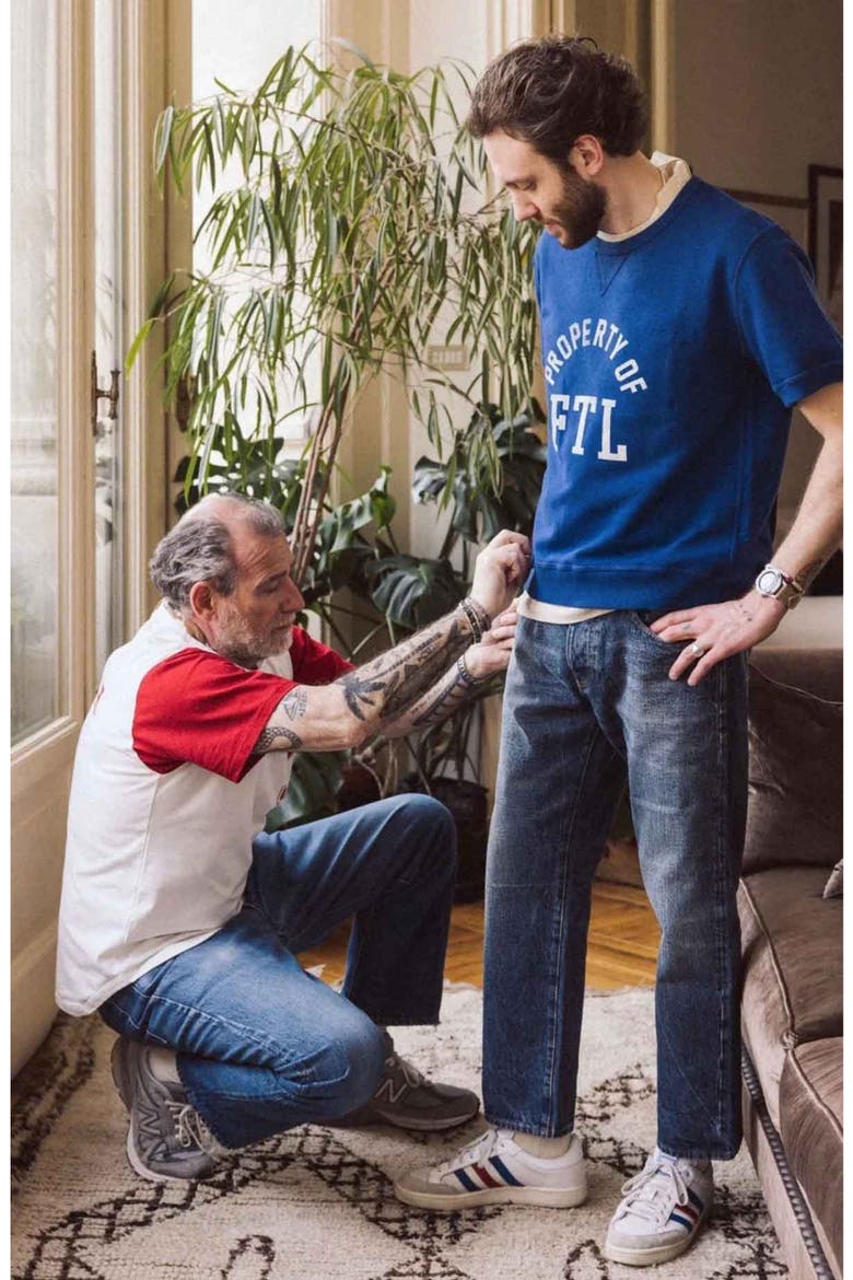 965 John Japan Selvedge with Matte silver metal rivet Regular Fit Denim Pants, Alternate, color, Stone Wash