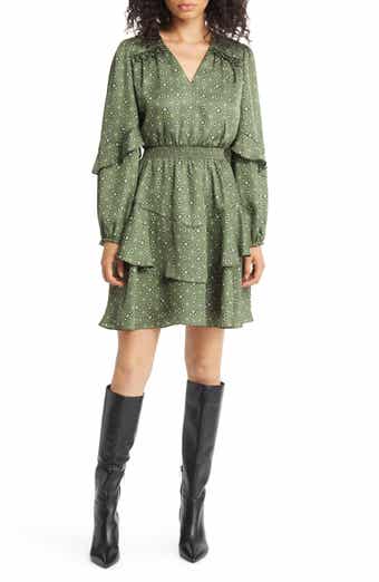 Foulard Long Sleeve A-Line Minidress