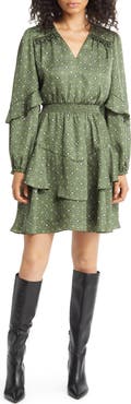 Sam Edelman Foulard Long Sleeve A-Line Minidress