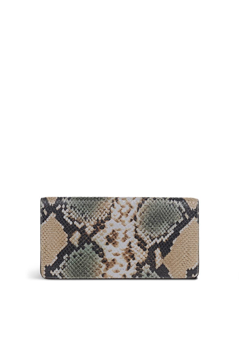 Coin Street - Faux Snake Large Bifold Wallet, Main, color, Pine Needle