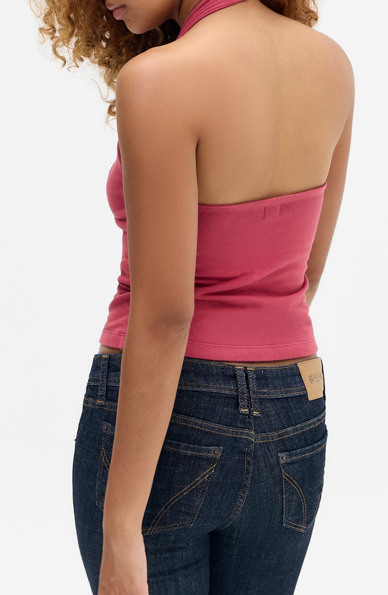 BDG Urban Outfitters Jersey Halter Top, Alternate, color, Washed Red