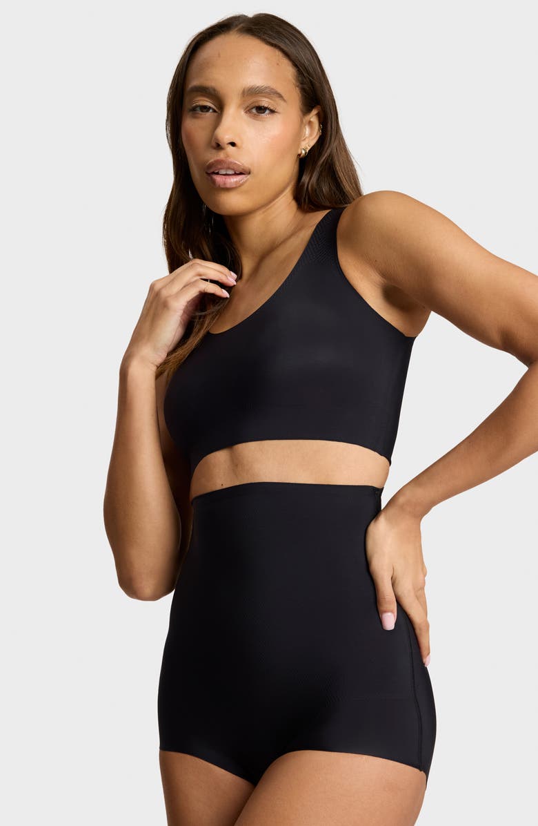Commando Zone Smoothing High Waist Briefs, Alternate, color, Black