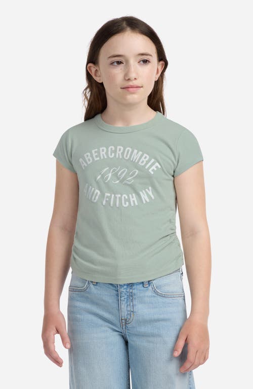 Abercrombie Kids Kids' Ruched Cotton Blend Graphic T-shirt In Green