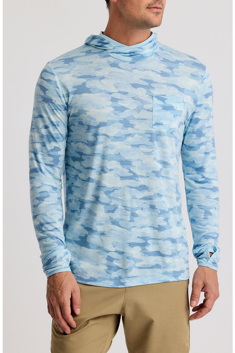 Camouflage Lightweight UPF 20+ Hoodie, Main, color, SEASMOKE CAMO SURF BLUE