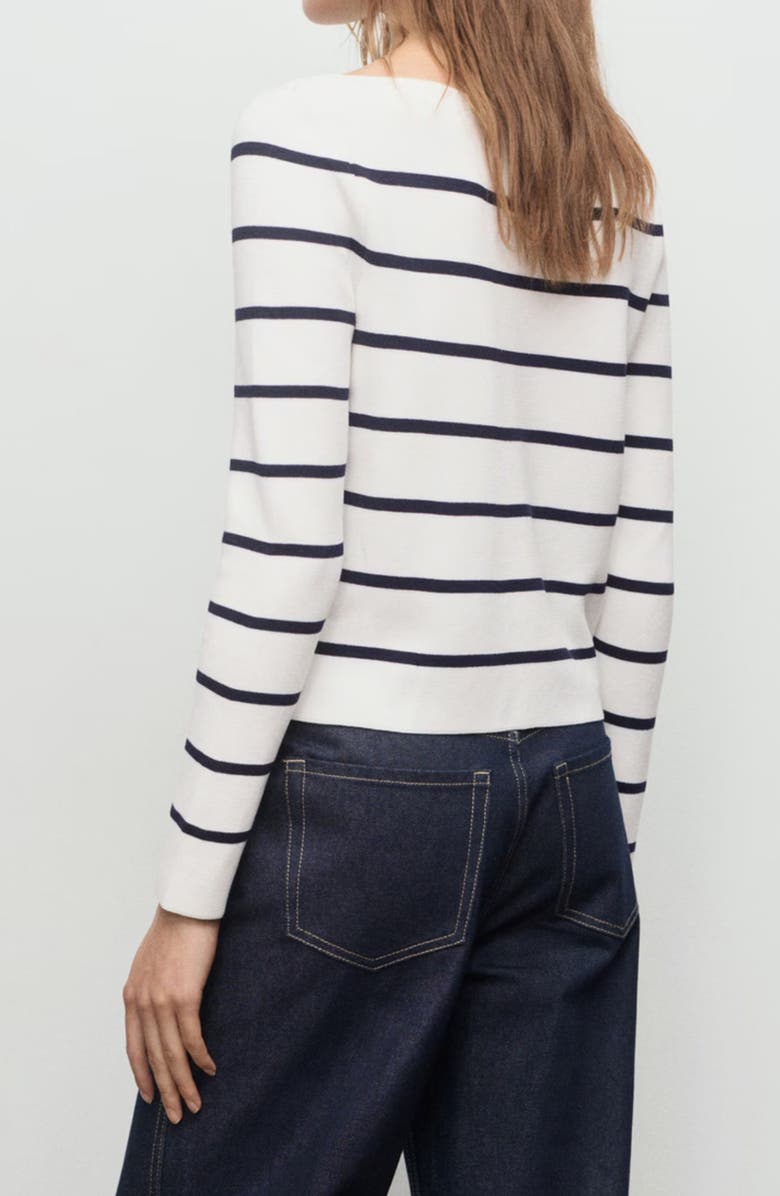 MANGO Fine Knit Boat Neck Sweater, Alternate, color, Ecru