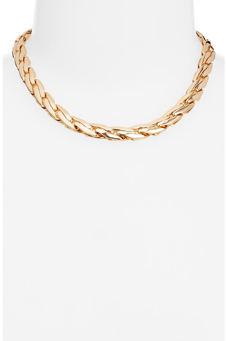 Woven Collar Necklace, Alternate, color, GOLD