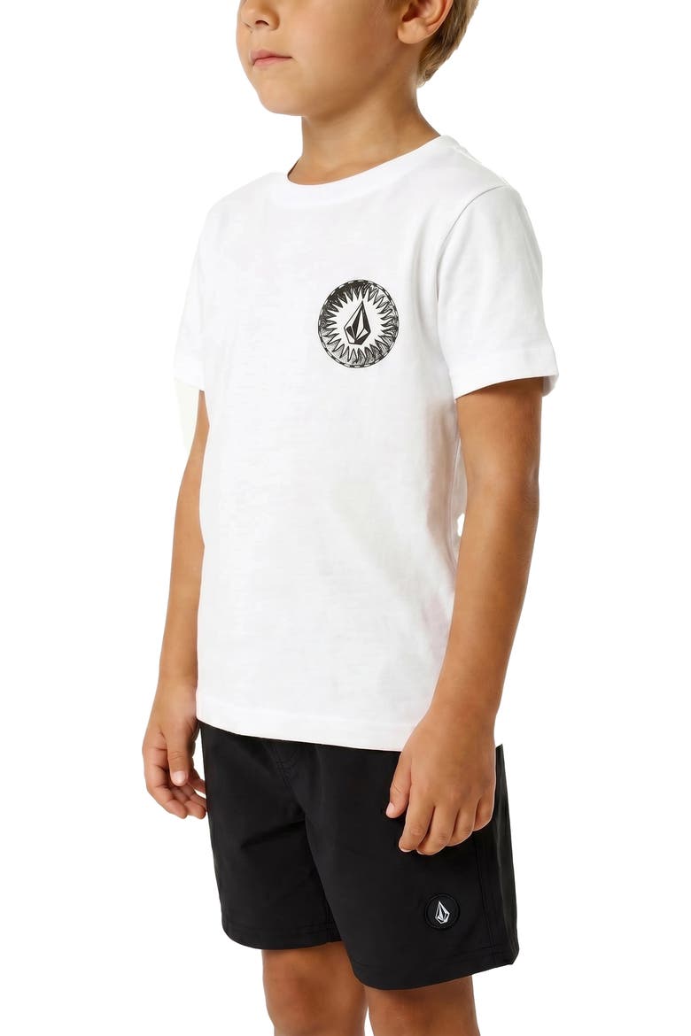Kids' Ombré Stone Rashguard T-Shirt & Swim Shorts Set, Alternate, color, WHITE