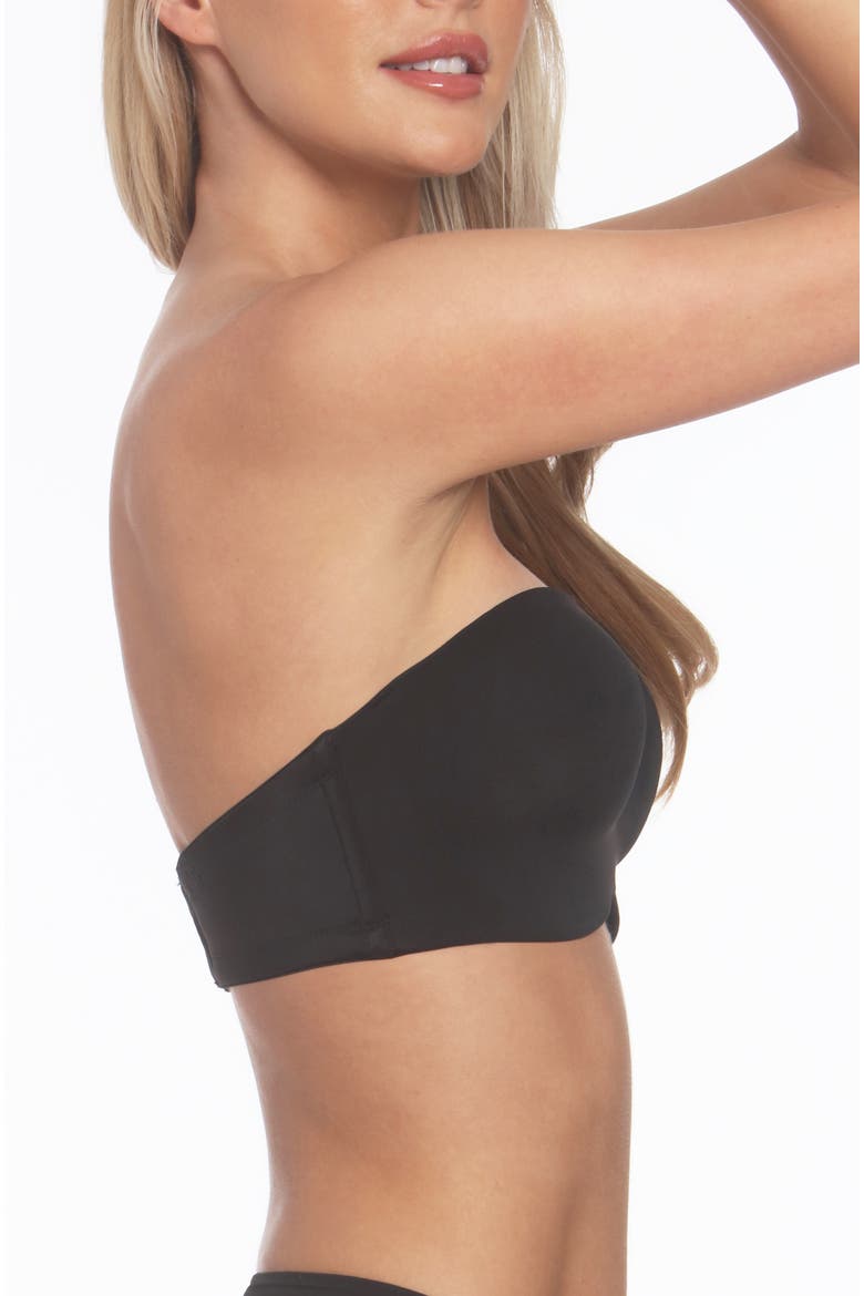 Bella Strapless Seamless Hidden Underwire Convertible Bandeau Bra with Clear & Matching Straps, Alternate, color, Black