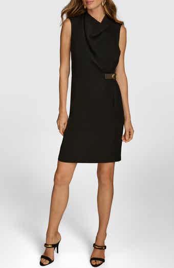 Side Belt Detail Sheath Dress