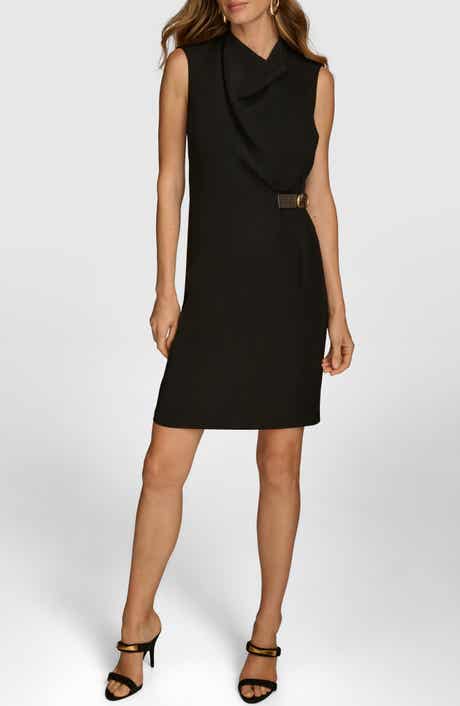 Side Belt Detail Sheath Dress