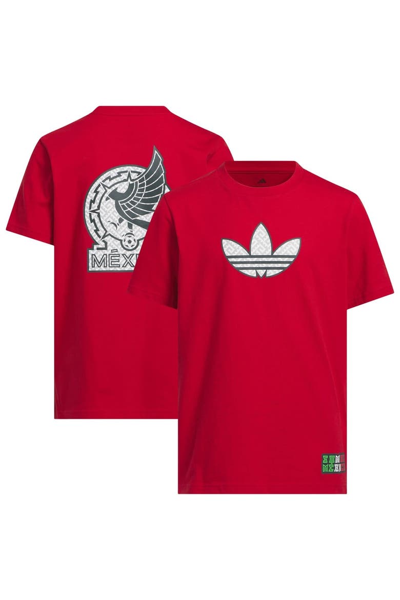 Youth adidas Red Mexico National Team 2026 Away Jersey Hook T-Shirt, Main, color, Red