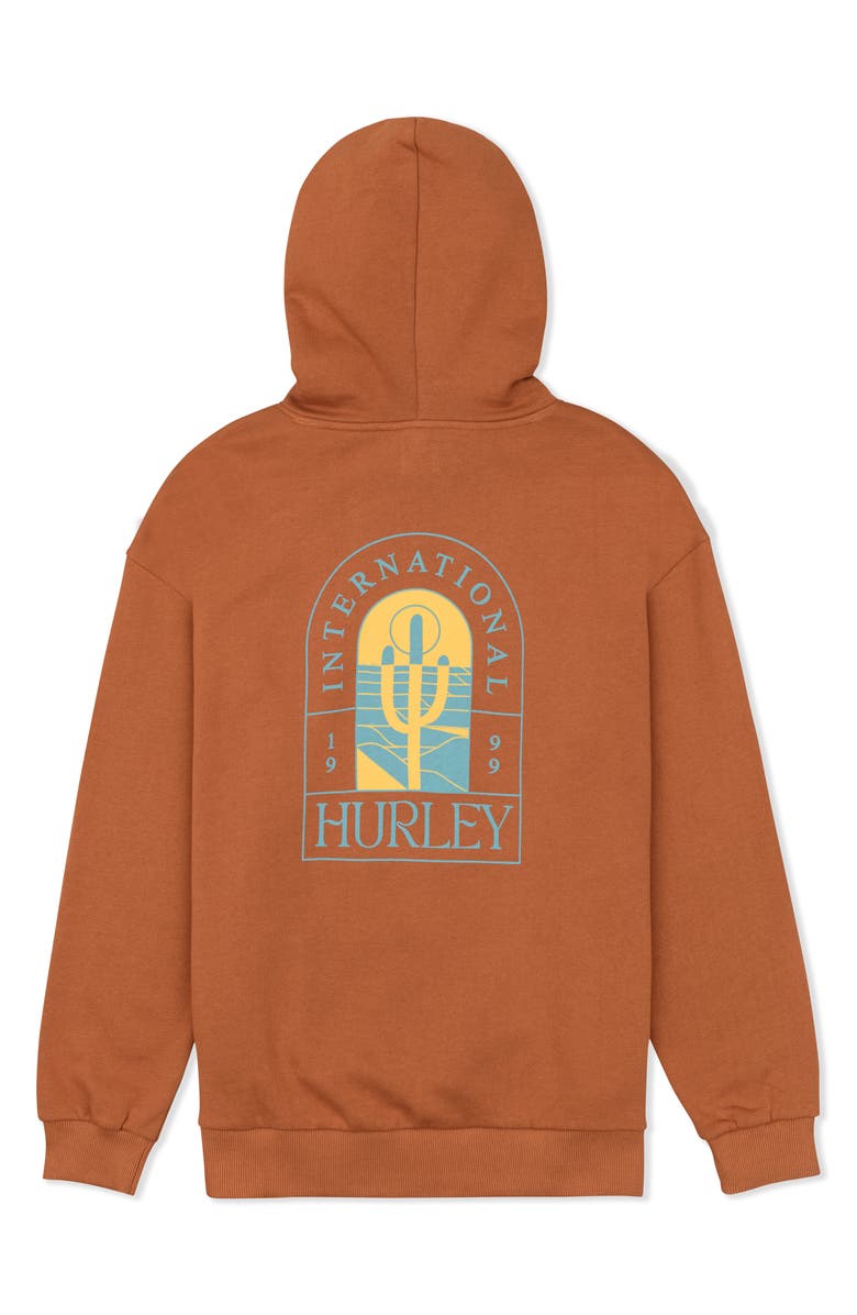 Hurley Immerse Oversize Graphic Hoodie, Alternate, color, Leather Brown
