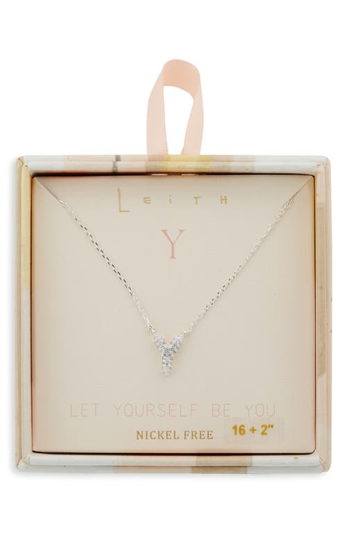 Leith Cubic Zirconia Initial Pendant Necklace