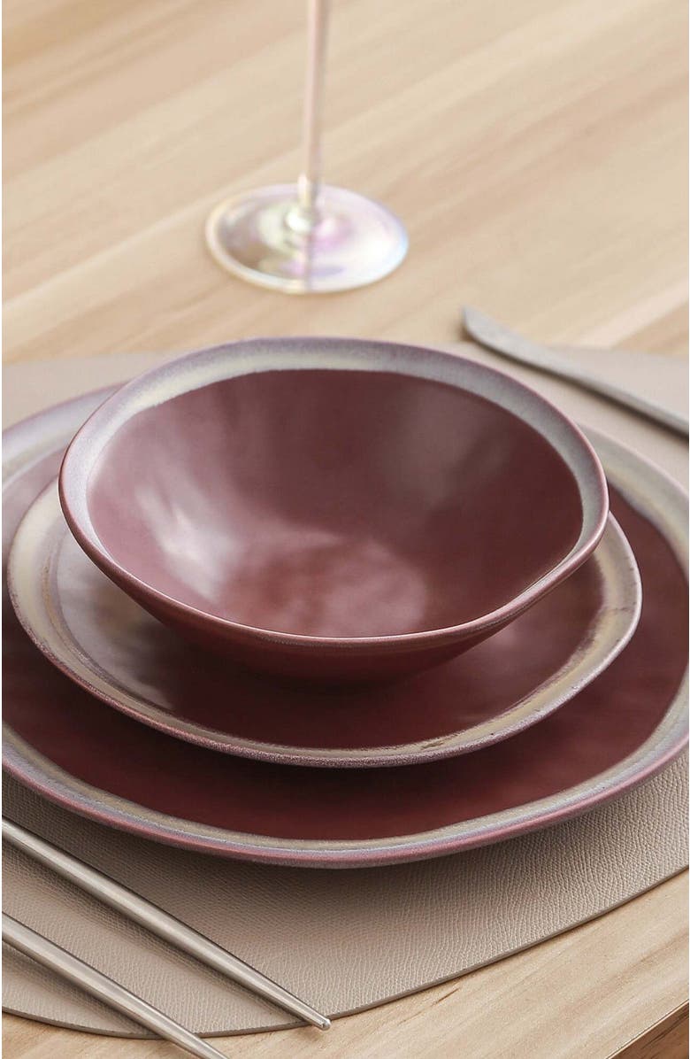 Stone Lain Serafina Stoneware 16-Piece Dinnerware Set, Alternate, color, Wine