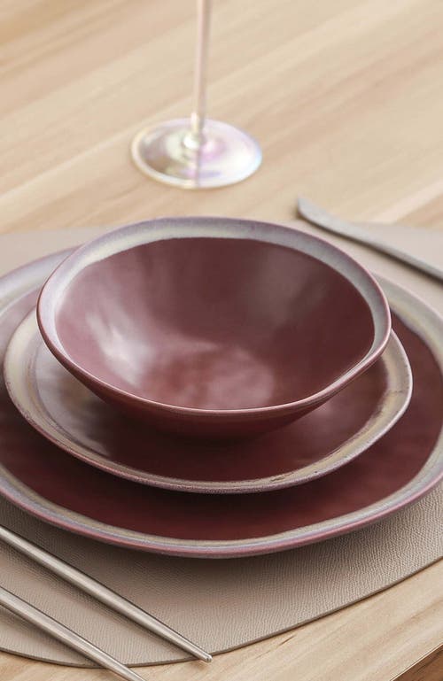 Stone Lain Serafina Stoneware 16-piece Dinnerware Set In Burgundy