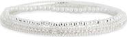 NORDSTROM RACK Set of 2 Cubic Zirconia Bangle & Beaded Stretch Bracelets