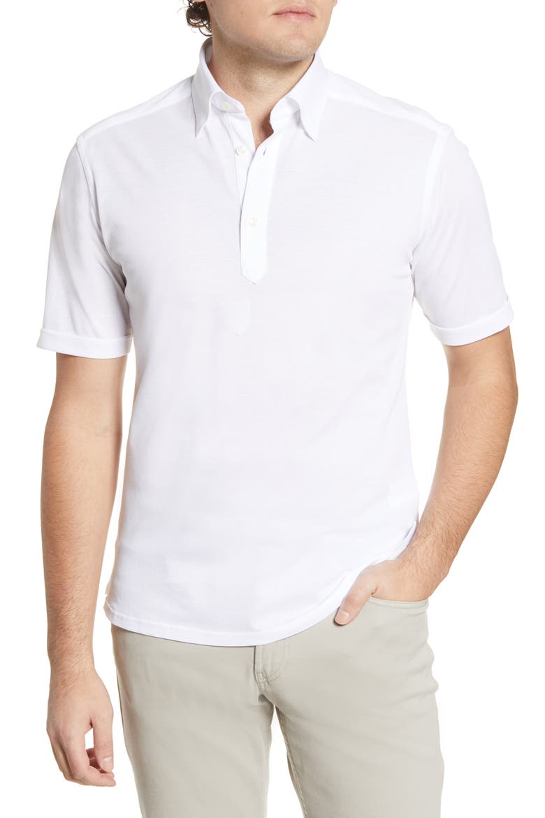 Soft Casual Line Slim Fit Piqué Polo Shirt, Main, color, WHITE