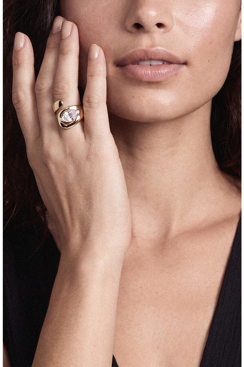Marquise Cut Treasure Wrap Ring, Alternate, color, GOLD