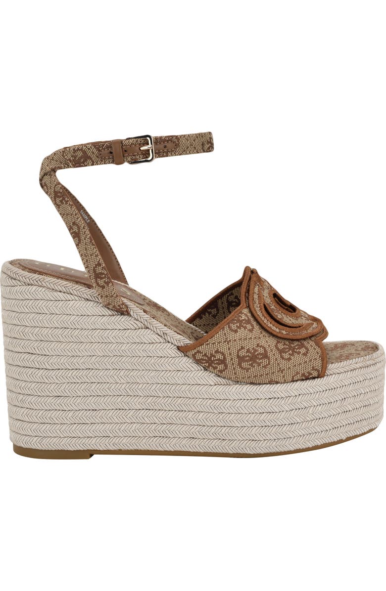 GUESS Tanveey Ankle Strap Espadrille Platform Wedge Sandal, Alternate, color,